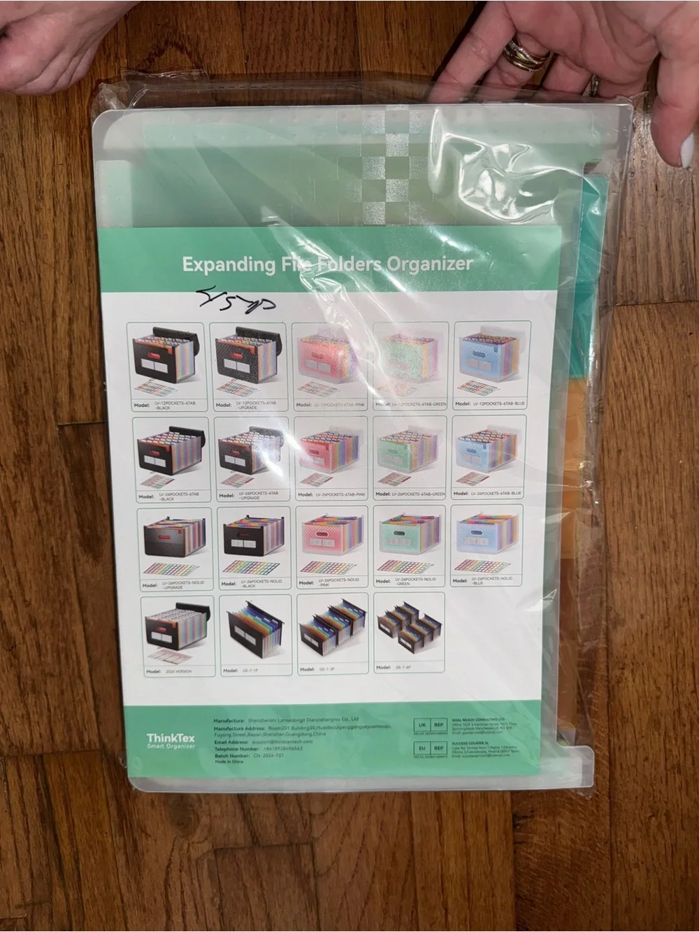 Thinktex 26-Pocket Accordion File Organizer, Upright & Open Top,